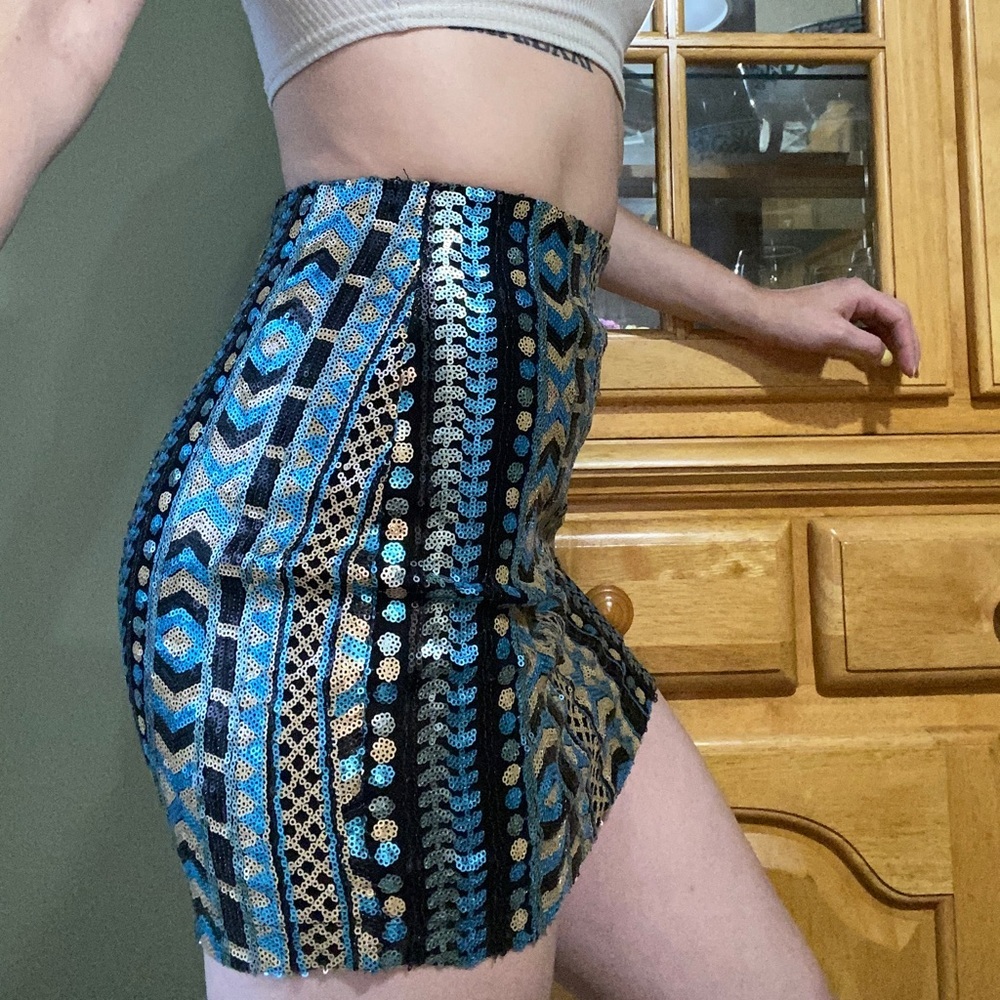 Birdcage Sequin Mini Skirt​